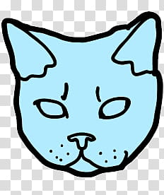 Catwang, blue cat head illustration transparent background PNG clipart