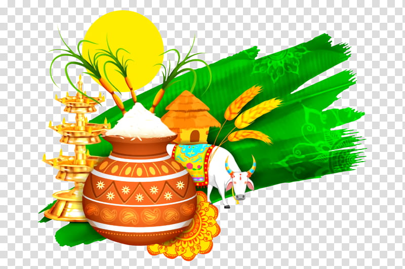 Festival, Thai Pongal, Makar Sankranti, Harvest Festival, Green transparent background PNG clipart
