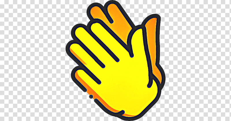 Emoji Finger, Handwaving, Wave, Glove, Text Messaging, Yellow, Line, Safety transparent background PNG clipart