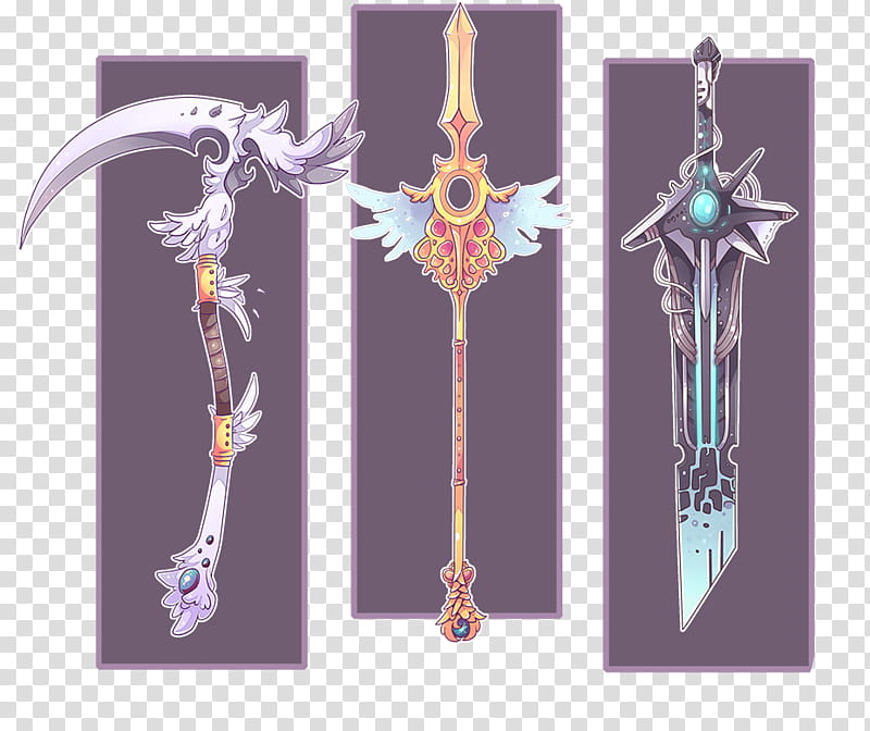 Weapon adopts  CLOSED, scythe, sword, spear transparent background PNG clipart