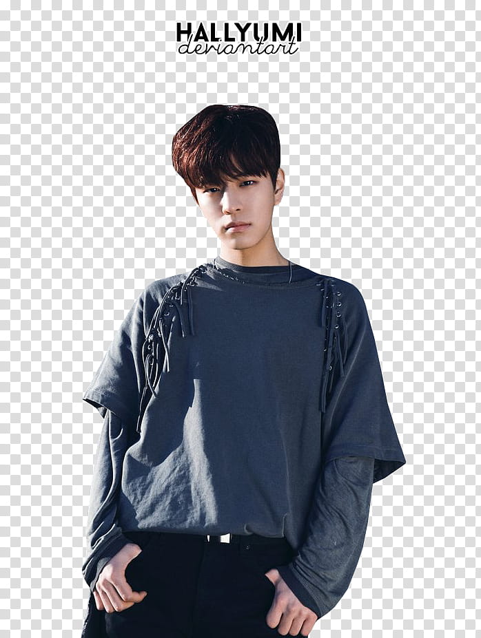 Stray Kids I am Not, man wearing blue sweatshirt and black bottoms transparent background PNG clipart