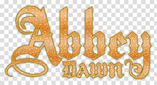 Abbey Dawn Text, gold Abbey Dawn signage transparent background PNG clipart