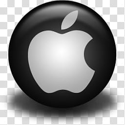 Black OS icon, Apple-vista, round black and gray Apple logo transparent background PNG clipart