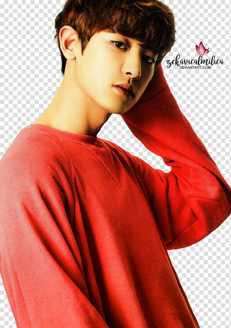 EXO Chanyeol EXO L Japan Vol , man in red sweatshirt transparent background PNG clipart