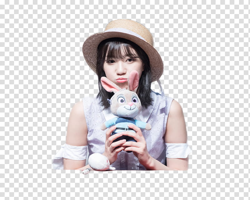 RENDER  S BINNIE OH MY GIRL, woman holding Judy Hopps plush toy transparent background PNG clipart