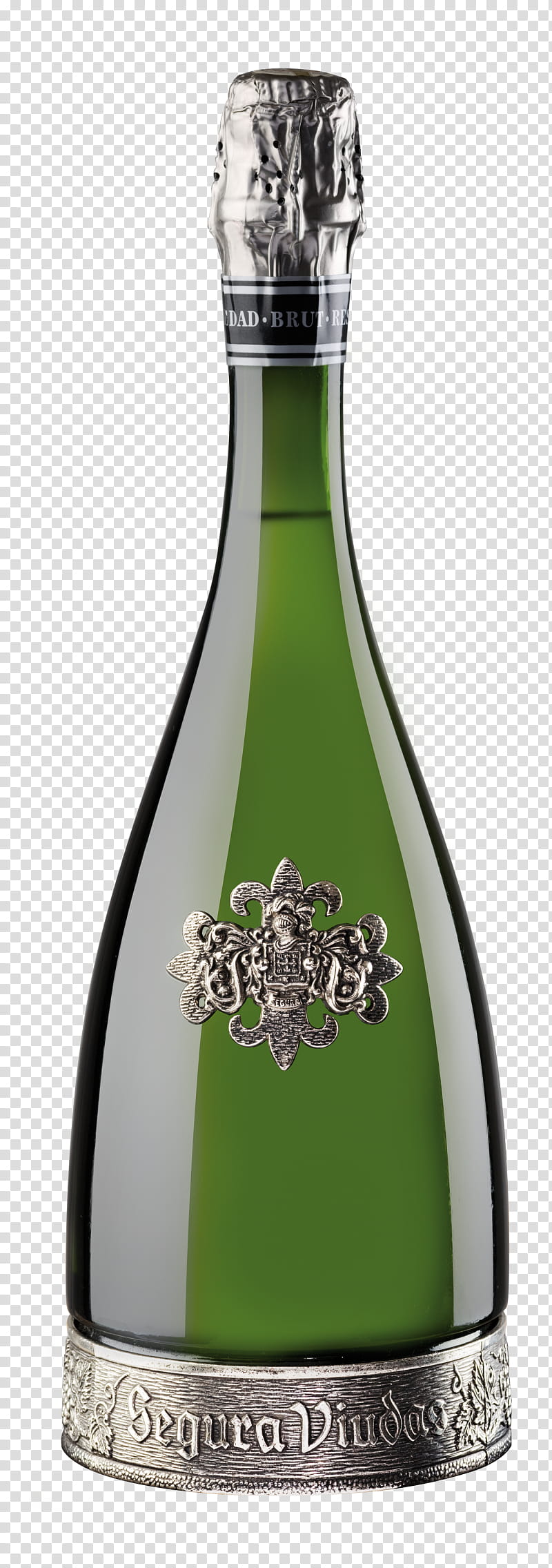 Champagne Bottle, Cava DO, Parellada, Macabeo, Sparkling Wine, Segura Viudas, Wine Bottle, Green transparent background PNG clipart