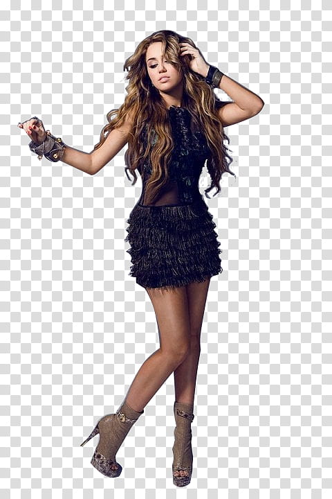 Miley Cyrus Gyspy Heart, Miley Cyrus wearing black dress transparent background PNG clipart