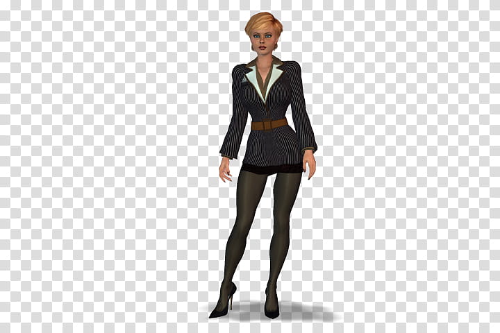 d Poser Video V with voice, woman wears black collared dress illustration screengrab transparent background PNG clipart