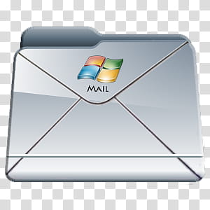 Program Files Folders Icon Pac, Windows Mail Folder, grey and black Mail folder illustration transparent background PNG clipart