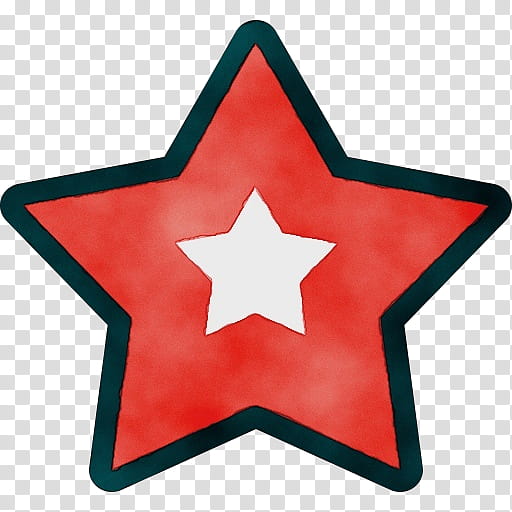 red sign symbol star signage, Watercolor, Paint, Wet Ink transparent background PNG clipart