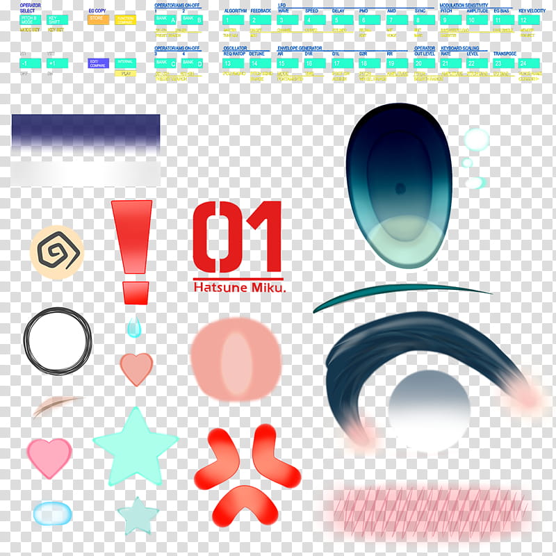 Hatsune Miku VX Model Digitrevx Release, assorted color LED light lot transparent background PNG clipart