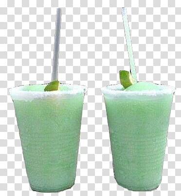 Green , two clear plastic cups with pandan skake transparent background PNG clipart