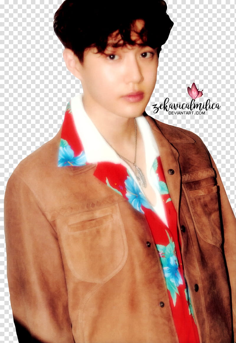 EXO Suho The War, men's brown leather jacket transparent background PNG clipart