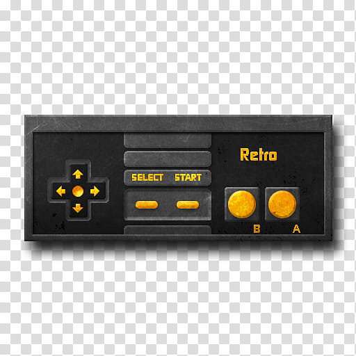 Orange Phoenix Icon , Retro-Controller, black and yellow Retra controller transparent background PNG clipart