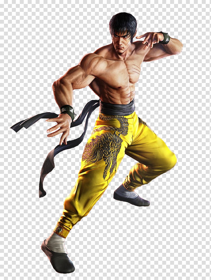 Tekken Marshall Law Cutout Render, male character in yellow pants