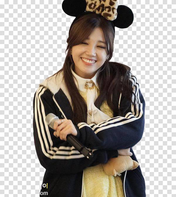 EunJi miu etic, woman wearing blue and white adidas letterman jacket transparent background PNG clipart