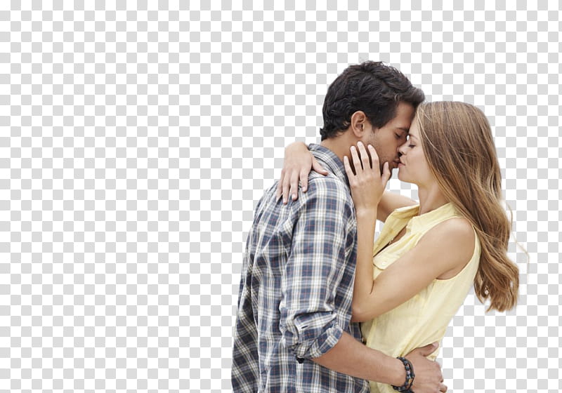 Kissing Couple, man and woman kissing each other transparent background PNG clipart