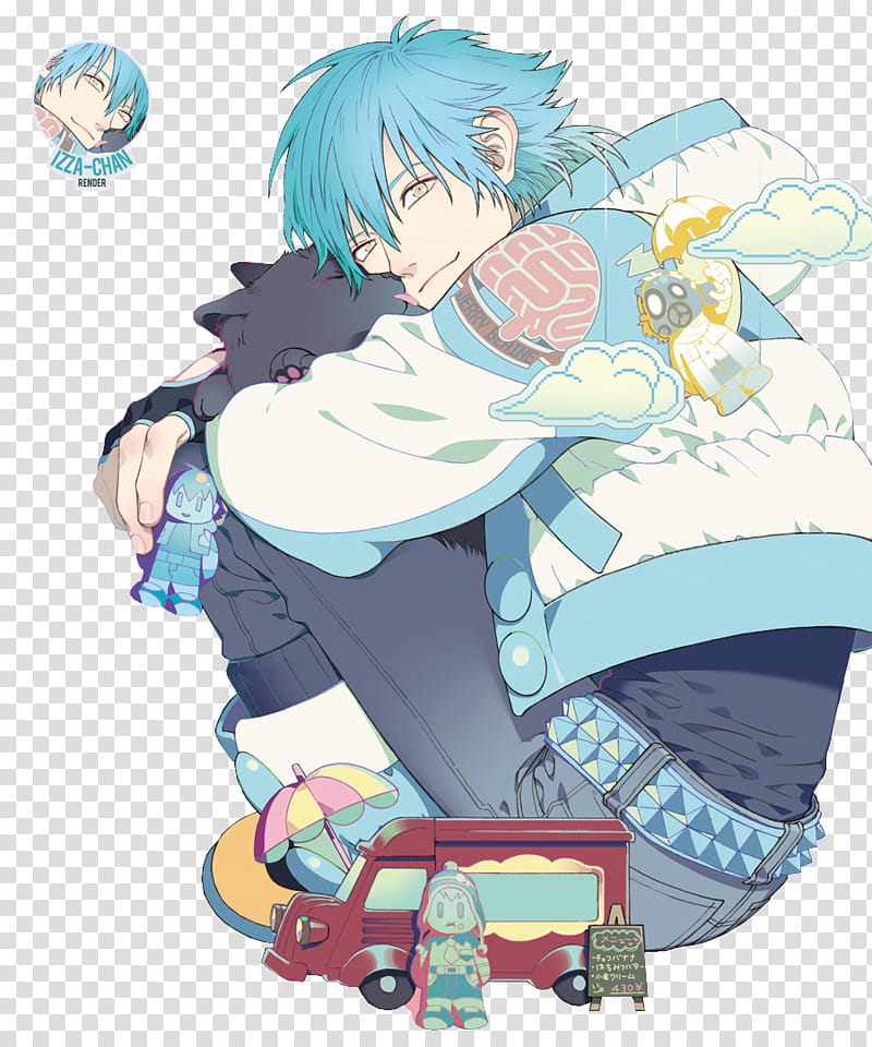 DRAMAtical Murder Render Aoba Seragaki, man hugging dragon graphic transparent background PNG clipart