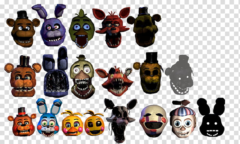 Edit   And  Animatronic Heads(except Jj transparent background PNG clipart