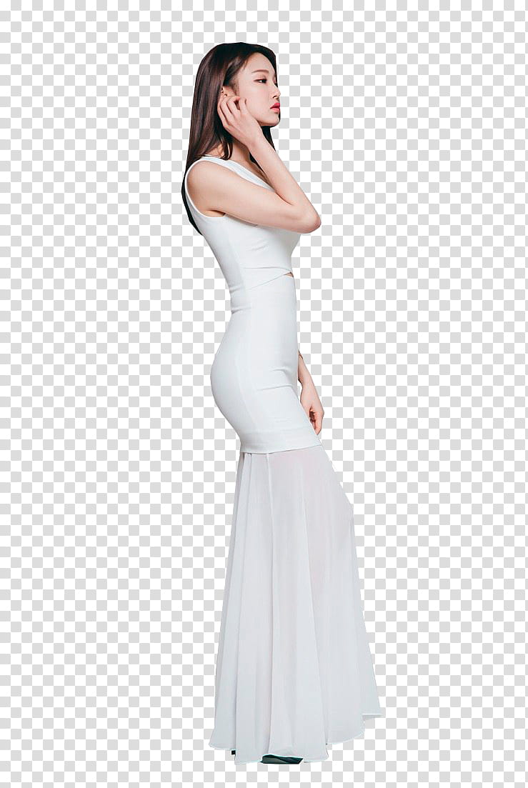 PARK JUNG YOON, standing woman wearing white sleeveless bodycon dress transparent background PNG clipart