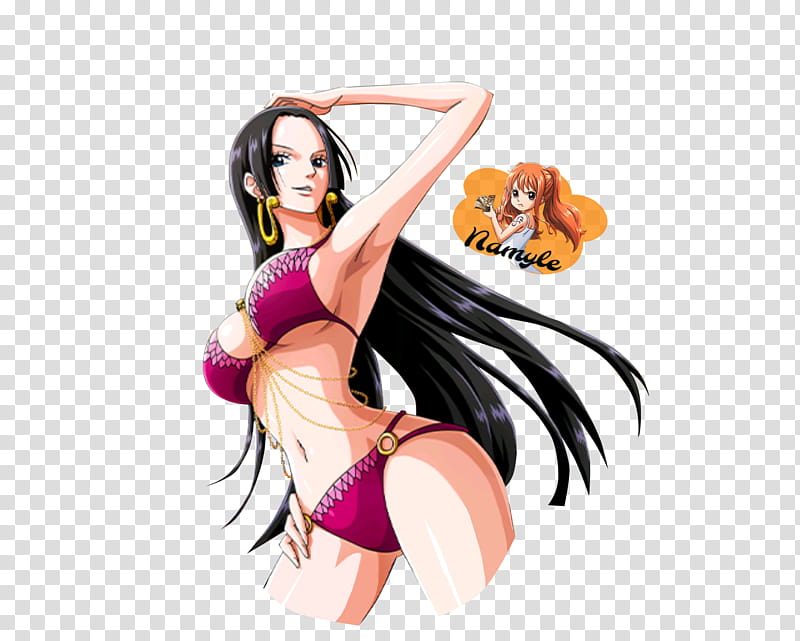 Boa Hancock Render, One Piece female character wearing pink bikini transparent background PNG clipart
