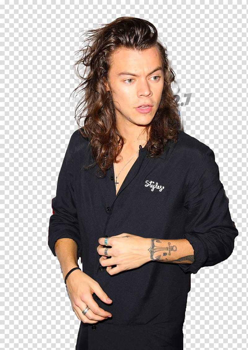 Harry Styles, Harry Styles wearing black dress shirt transparent background PNG clipart