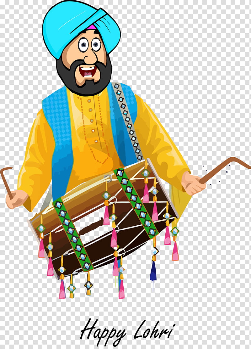 lohri happy lohri, Indian Musical Instruments, Hand Drum transparent background PNG clipart
