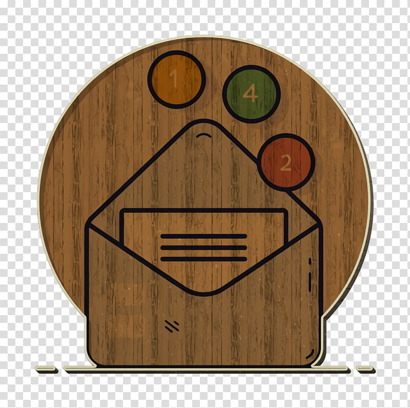 email icon inbox icon letter icon, Message Icon, Notifications Icon, Wood, Circle, Wood Stain transparent background PNG clipart