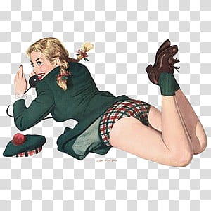pin up girls , woman in green coat lying on floor painting transparent background PNG clipart