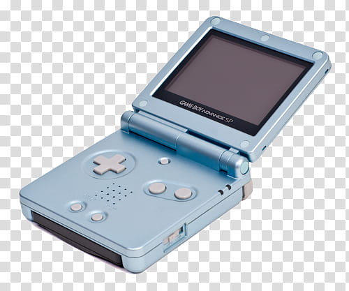 Full, blue Gameboy Advance game cconsole transparent background PNG clipart