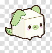 white and green cube sushi illustration transparent background PNG clipart