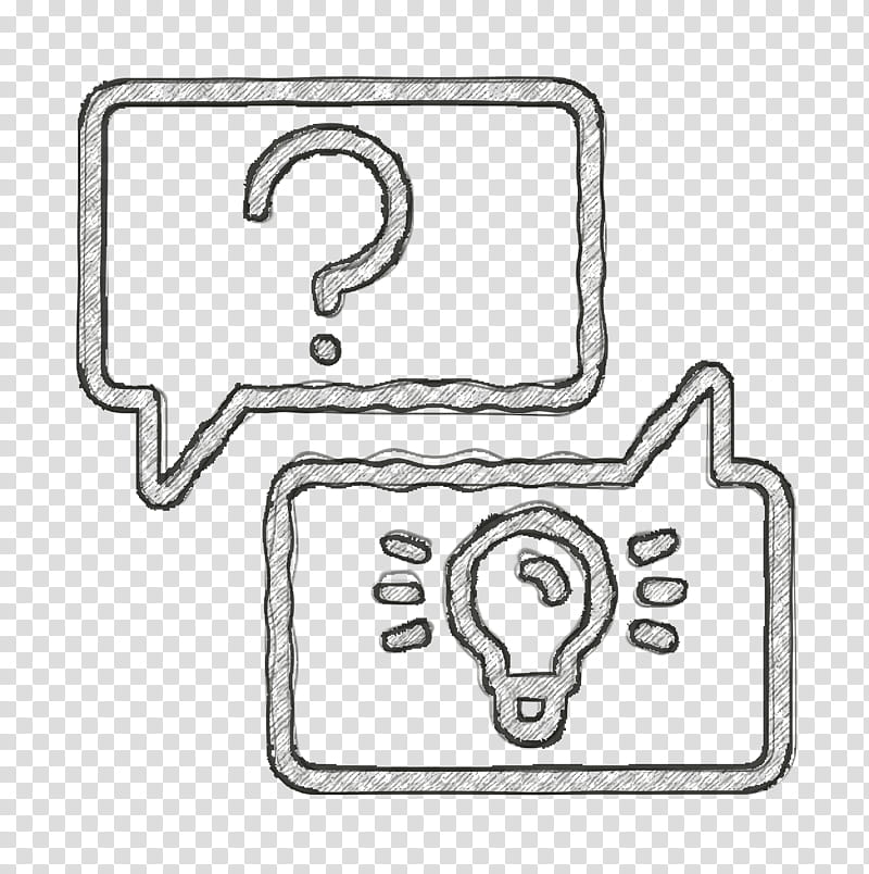 Question icon Tech support icon, Line Art, Rectangle transparent background PNG clipart