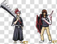 Bleach Sprite Series, two male anime characters transparent background PNG clipart