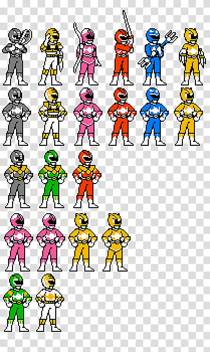 -Bit Mighty Morphin Power Rangers transparent background PNG clipart