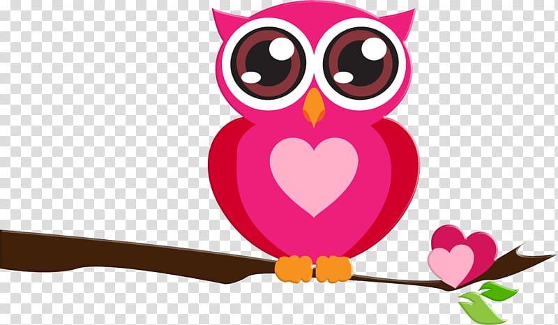 Love Background Heart, Owl, Bird, Wise Old Owl, Pink, Cartoon, Bird Of Prey, Branch transparent background PNG clipart