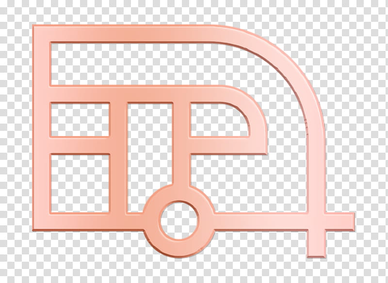 Vehicles and Transports icon Caravan icon, Pink, Line, Beige transparent background PNG clipart