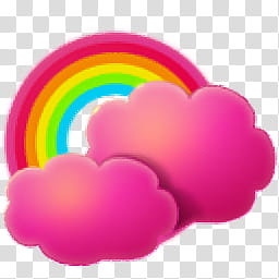 Arcoiris, rainbow with pink clouds transparent background PNG clipart