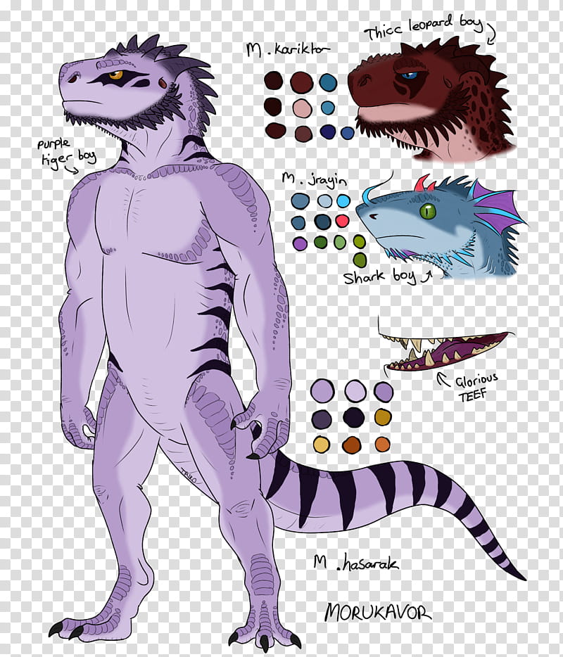 Morukavor ref, monster with different color palette drawings transparent background PNG clipart