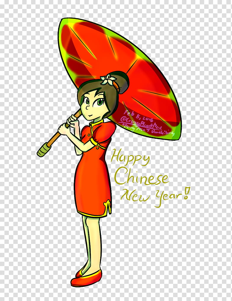Chinese New Year Character, Artist, Clothing Accessories, Fashion, Guess, Cartoon, Umbrella, Plant transparent background PNG clipart