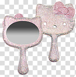 Hello Kitty Set , pink Hello Kitty hand mirror transparent background PNG clipart
