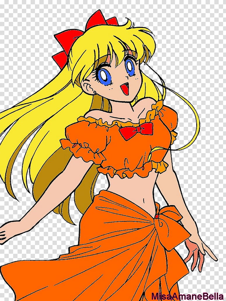 Minako Aino Dress Orange transparent background PNG clipart