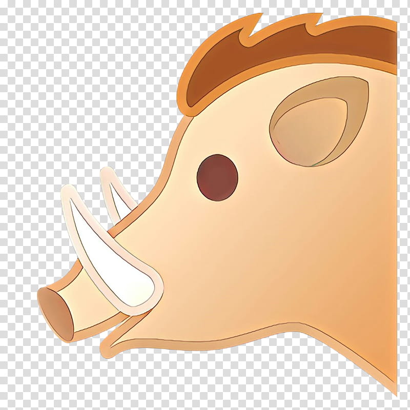 Emoji Drawing, Cartoon, Wild Boar, Snout, Silhouette, Pig, Nose, Ear transparent background PNG clipart