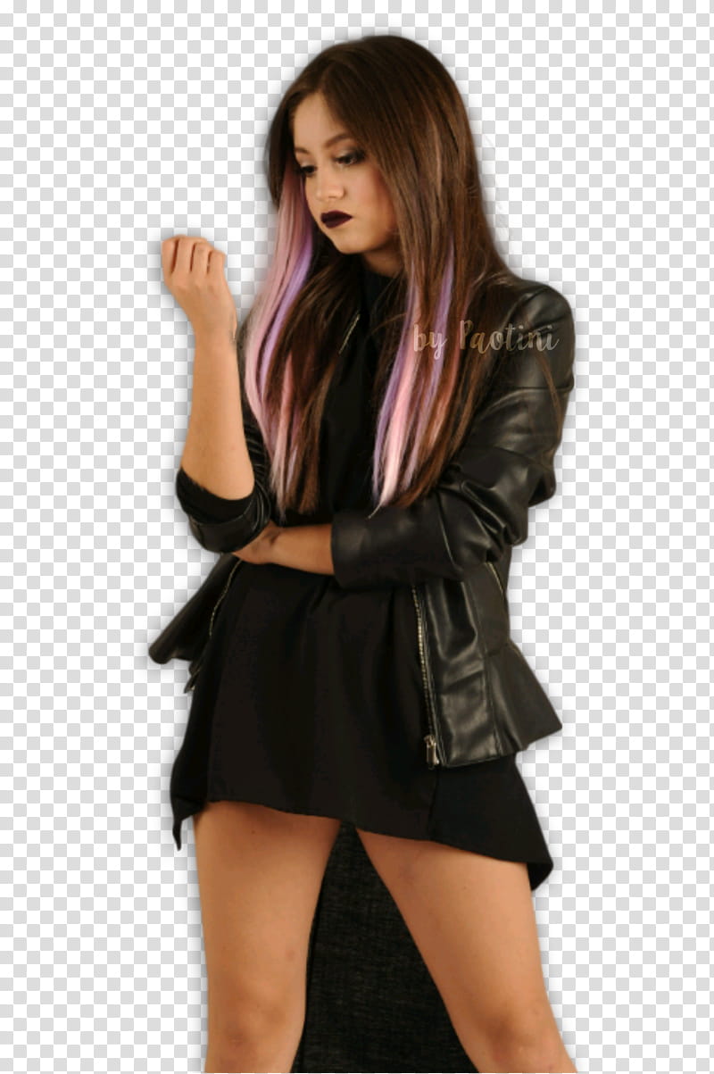 Itzitery Karol Sevilla, woman wearing black leather jacket transparent background PNG clipart