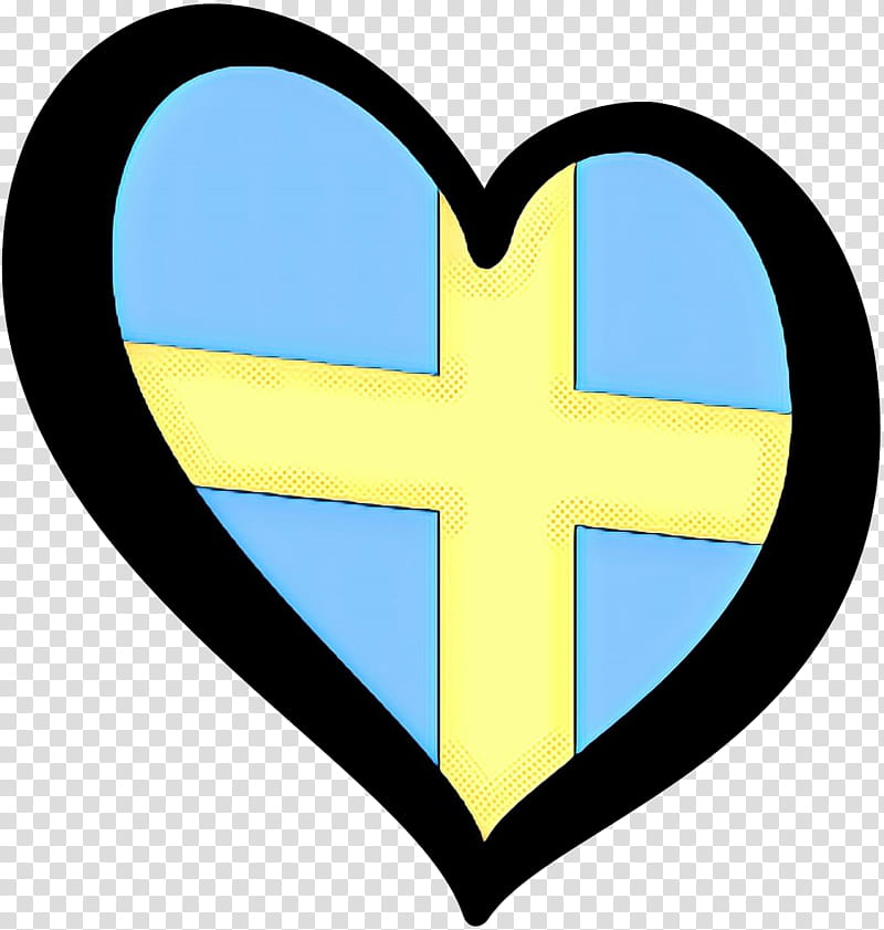 Heart Symbol, Yellow, Blue, Cross, Line, Electric Blue transparent background PNG clipart