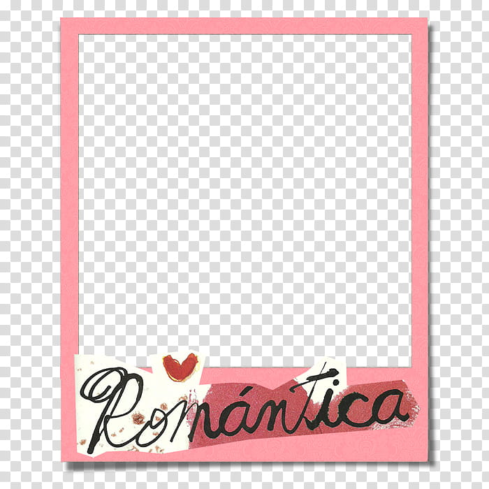 Decorative Polaroid Frame, pink Romantica frame transparent background PNG clipart