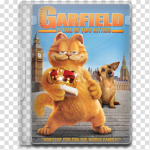 Movie Icon Mega , Garfield, A Tail of Two Kitties, Garfield A Tail of Two Kitties DVD case transparent background PNG clipart