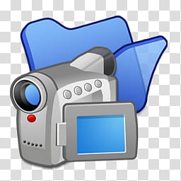 Refresh CL Icons , folder_blue_videos, gray camcorder illustration transparent background PNG clipart