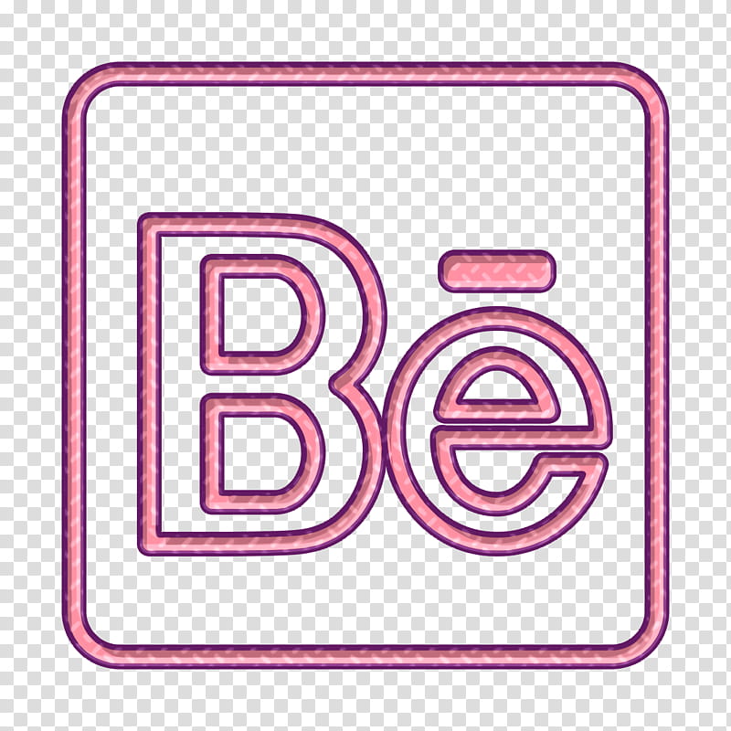 behance icon logo icon portfolio icon, Social Icon, Social Media Icon, Webdesign Icon, Line, Text, Pink, Rectangle transparent background PNG clipart