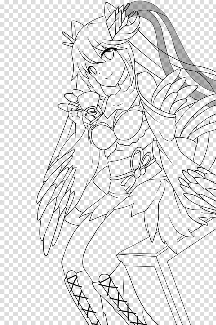 Valkyrie Crusade Lineart : White Crane (UR) transparent background PNG clipart