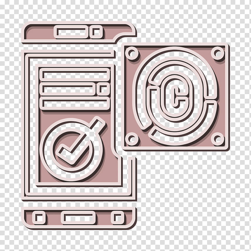 Fingerprint identification icon Digital Banking icon Biometrics icon, Line, Rectangle, Square, Metal transparent background PNG clipart